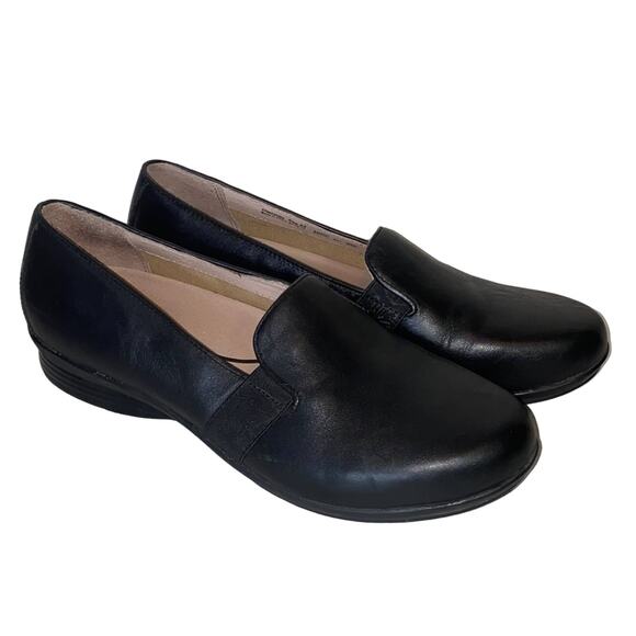 Dansko Black Nappa Leather Addy Slip On Comfort Shoes Size 42 / 12 - Picture 1 of 11